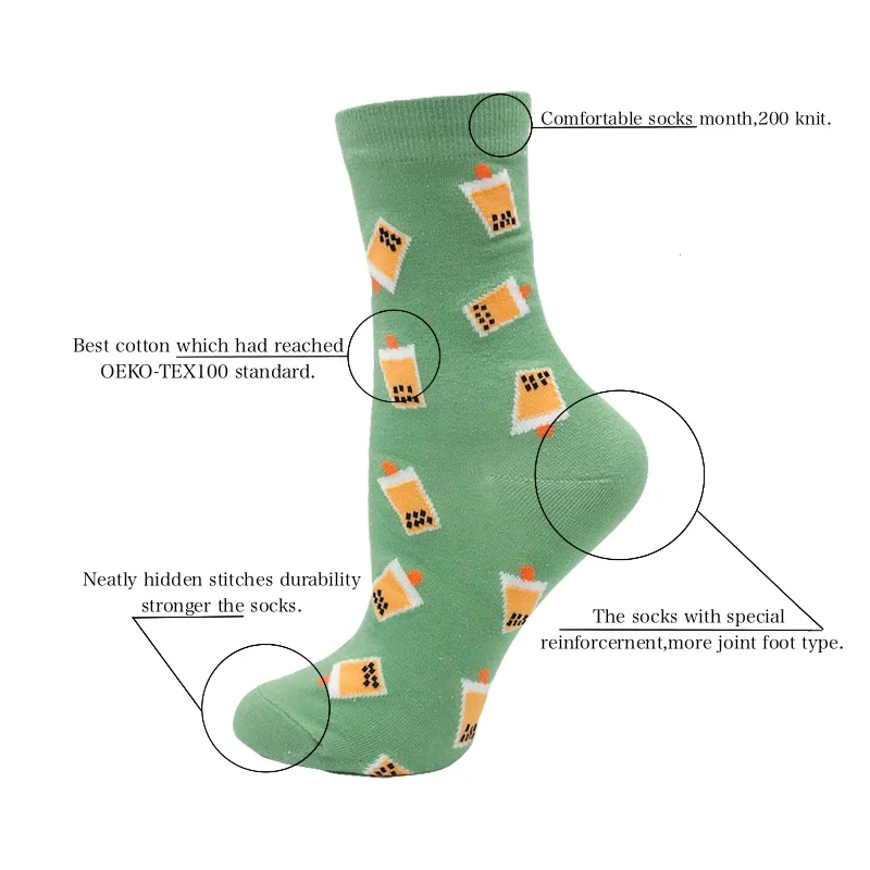 Модные красочные милые мягкие новые хлопковые женские носки Мультяшные кавайные