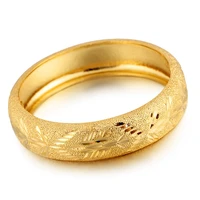 dubai bangle bridal jewelry leaf carved yellow gold filled womens openable bangle gift luxury accessories