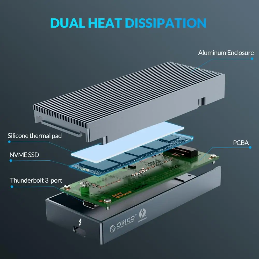 Корпус ORICO для ноутбука и настольного компьютера USB C 2 ТБ 40 Гбит/с NVME M.2 | Компьютеры