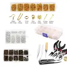 Набор ювелирной фурнитуры цепочка для ожерелья, сережек, проволока, игла для ювелирных изделий, коробка для инструментов, аксессуары для изготовления ювелирных изделий