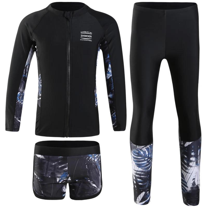 Детский купальник Rashguard для девочек и мальчиков 3 предмета гидрокостюм с длинным