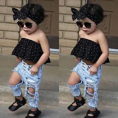 2021 г. комплект одежды для новорожденных девочек в горошек: грудь + джинсы с