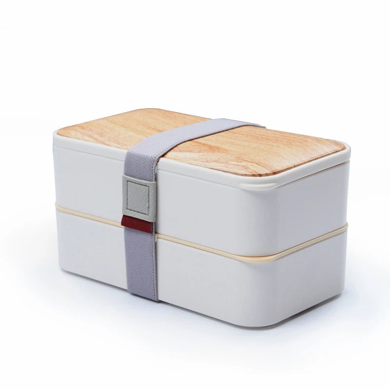 Lunch Box Wood Grain Bento with Tableware Healthy Eco-friendly Insulation Portable Food Storage Container | Дом и сад