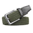 Ремень мужской эластичный, тканный, в стиле милитари, с классической пряжкой, для гольфа, кожаный, высокого качества