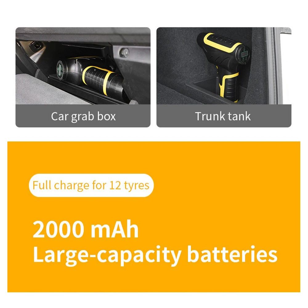 Comprar Bomba Portátil Para Bicicleta, Inflador De Neumáticos Inalámbrico De 12V Y 120W, Recargable Vía USB, Con Luz LED Y Compresor De Aire Para Ciclismo De Montaña Y Carretera