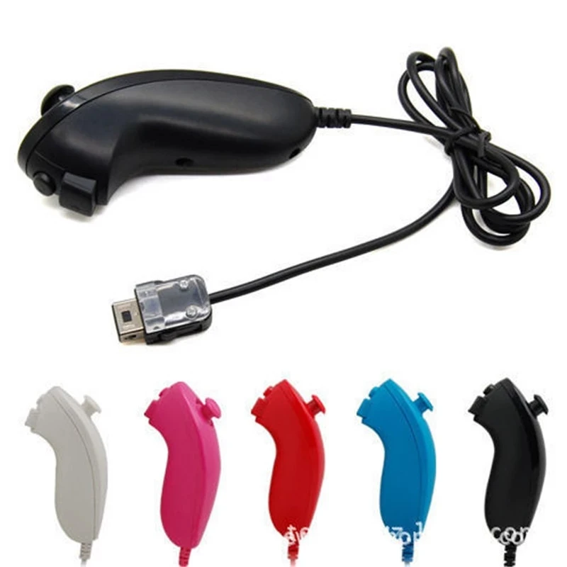 Игровой контроллер для Nintendo Wii джойстик с левой ручкой изогнутый игровой Nunchuk