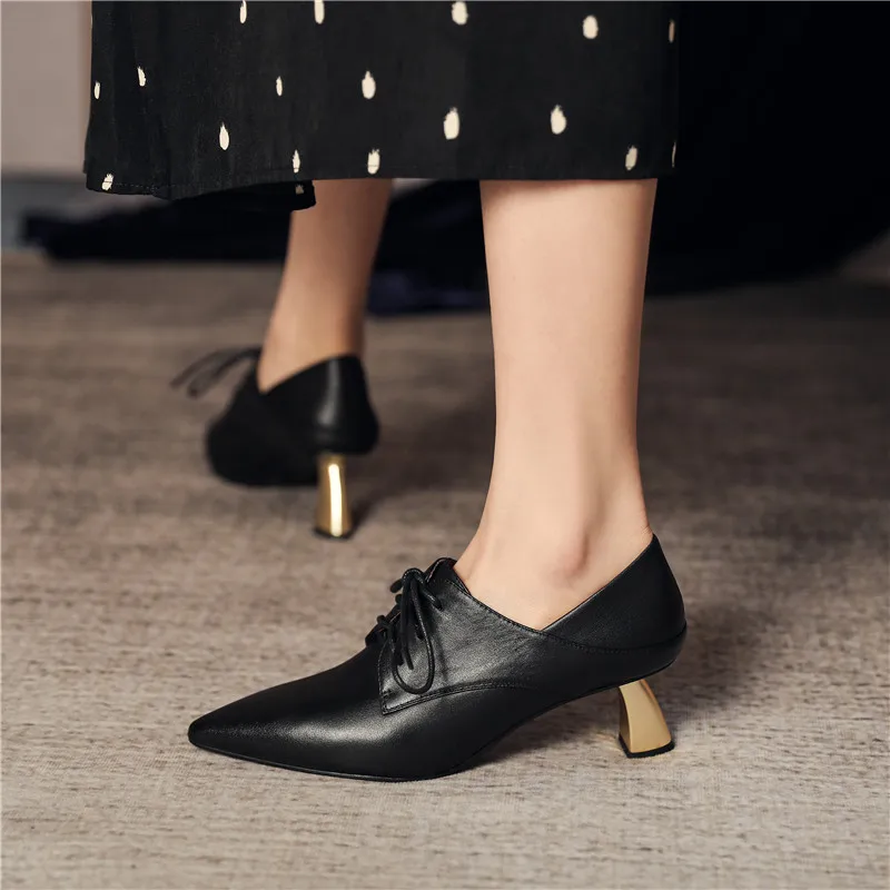 

Smirnova 2021 New Arrival Genuine Leather Pumps Women Fashion Pointed Toe High Heels Office Dress Shoes Spring Autumn Pumps