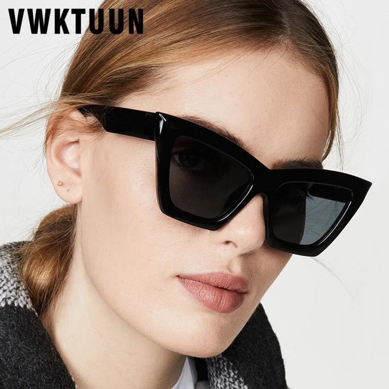 

VWKTUUN Sunglasses Women Colorful Lens Cat Eye Glasses UV400 Driving Driver Shades Square Sun glasses For Women Outdoor Eyewear