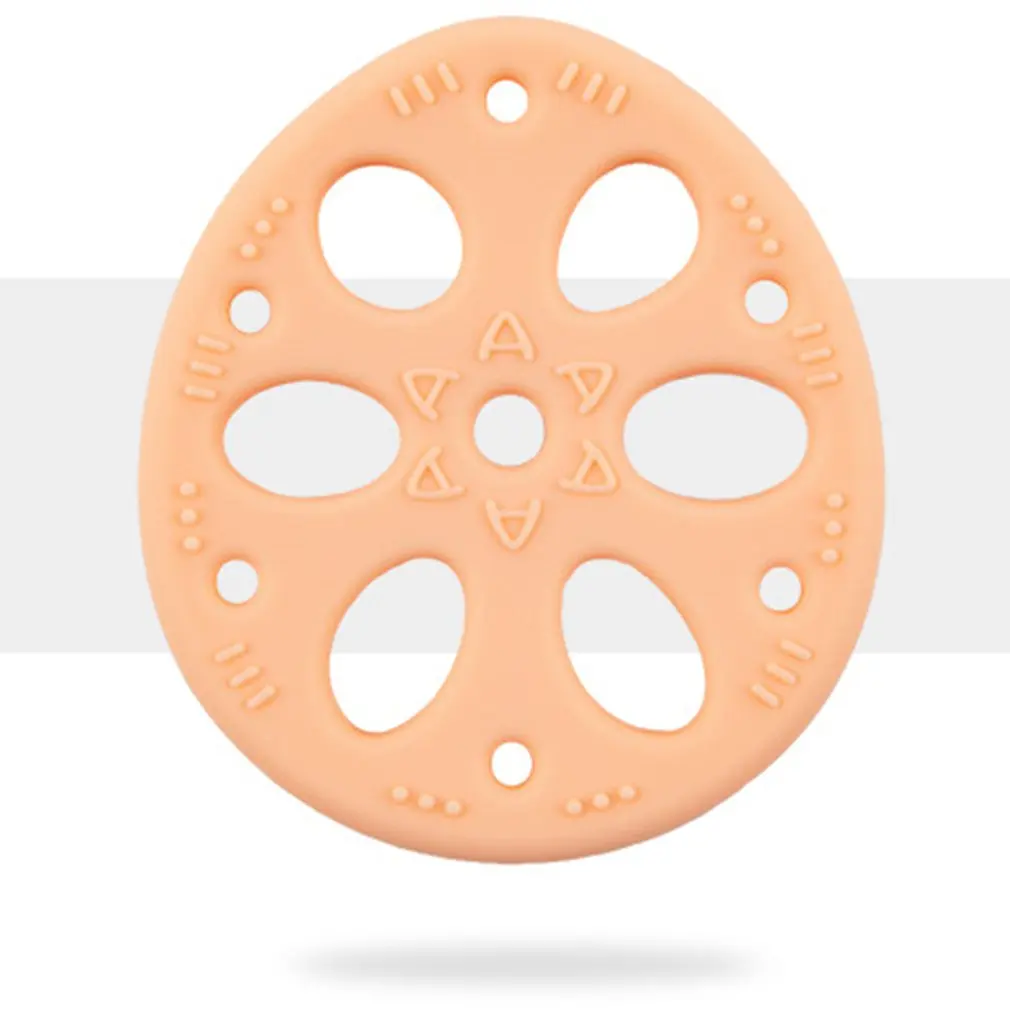 

Baby Silicone Training Toothbrush Cute Lotus Root Shape Safe Toddle Teether Chew Toys Teething Ring Gift Infant Baby Chewing