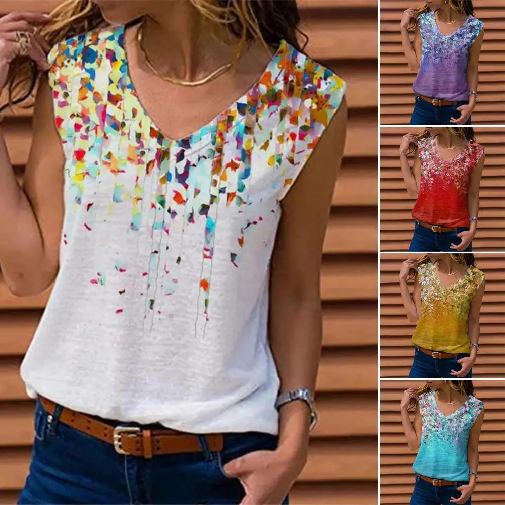 

80%HOTSummer new style camisole female horse print blouse women's V-neck vest blouse cotton comfortable outing female blouse