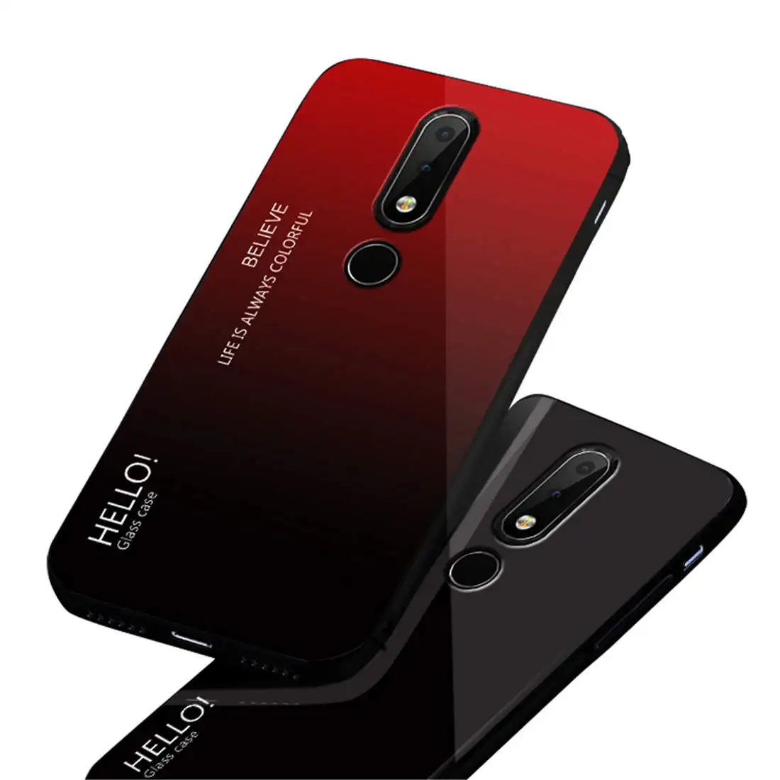 Градиентные чехлы из закаленного стекла для телефона Nokia 3 1 Plus 7 8 9 PureView X71