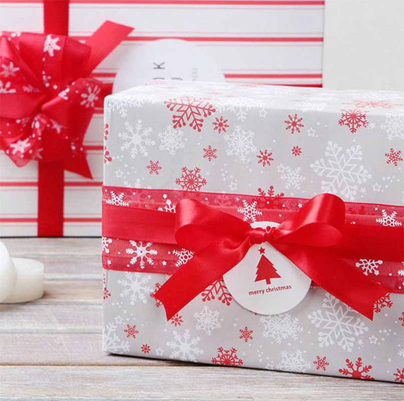 25 ярдов 1 ролик Рождественская Снежинка тканевая лента подарочная упаковка