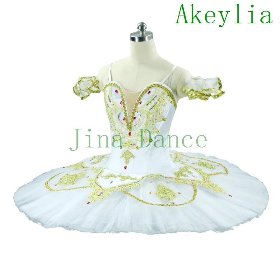 Балетные пачки белого и золотого цвета для девочек профессиональная юбка-пачка