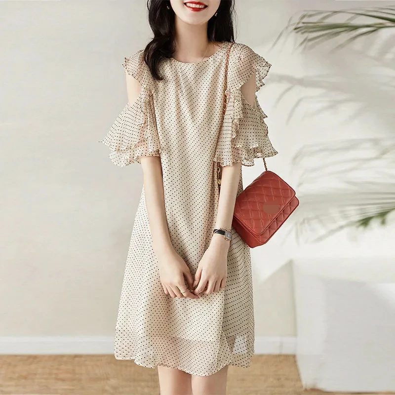 

New women's dress in 2021 summer dresses for women party chinese fashion Polyester Casual A-LINE Ruffles O-Neck