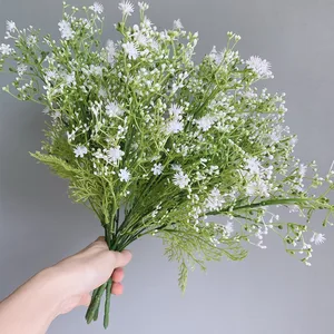 Роскошная пластиковая трава Babysbreath, искусственный цветок, букет сделай сам, поддельные растения, домашнее свадебное украшение, искусственные цветы