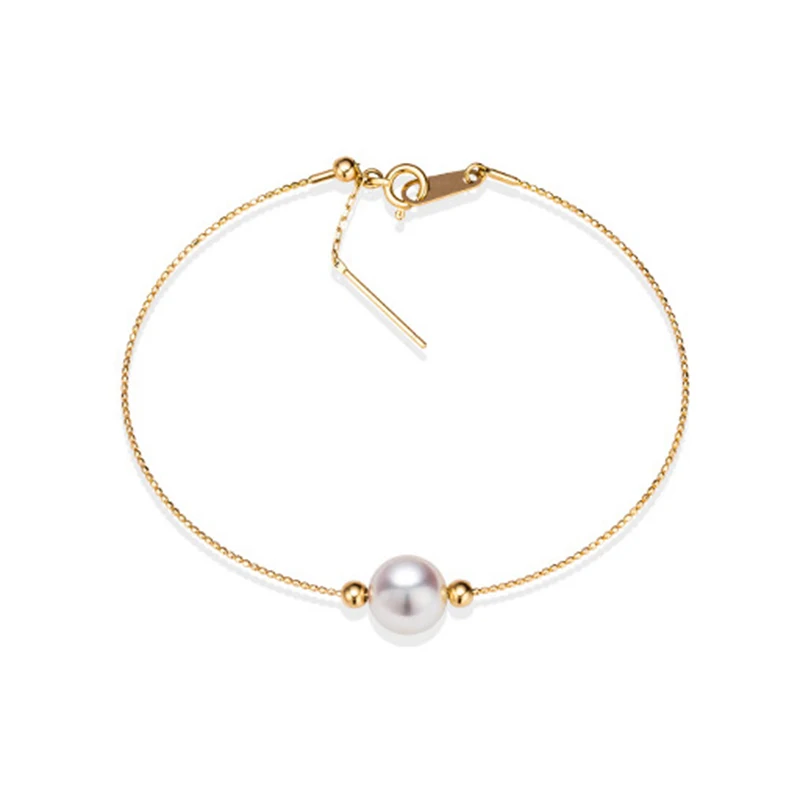 Sinya Au750 золотые браслеты с натуральным жемчугом и 18k золотыми бусинами можно