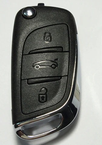 Citroen logo Отличный 3 кнопки складной дистанционный ключ для Cirtoen C4L DS3 DS4 DS5LS DS6 ID46 чип 434 МГц без лезвия - Цвет: Citroen logo