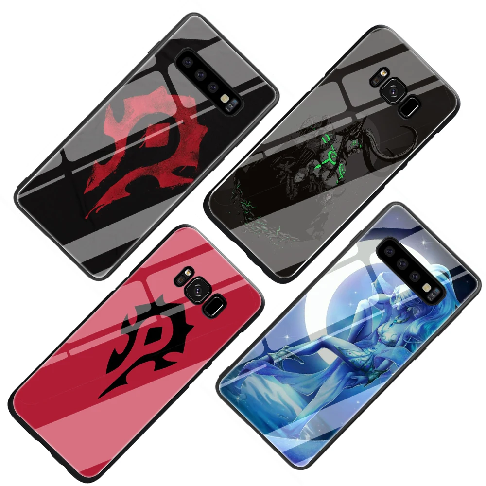 EWAU World of Warcraft закаленное Стекло чехол для телефона для samsung S7 край S8 S9 S10 Note 8, 9, 10, плюс A10 20 30 40 50 60 70