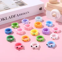 5style ring polymer clay resin rings frog for girls cute series animal jewelry for women summer fashion travel jewelry gifts