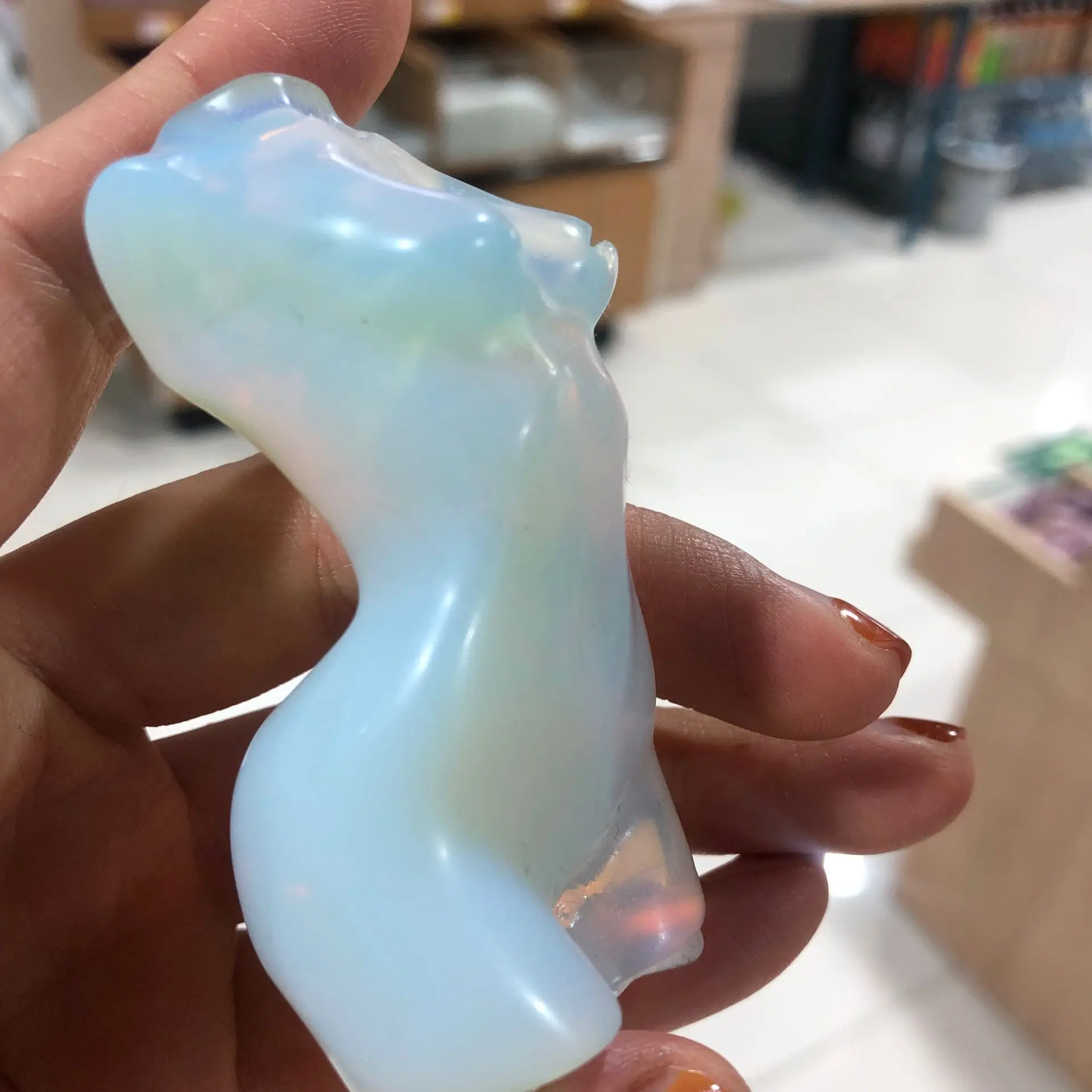 

Natural Gem Stone Opal Crystal Pendant Goddess Reiki Charm Ornaments