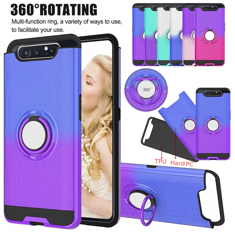 Чехол с вращающимся на 360 ° кольцом для Samsung Galaxy A20 A30 A40 A50 A505 A30S A50S A70 A80 A90 A10s