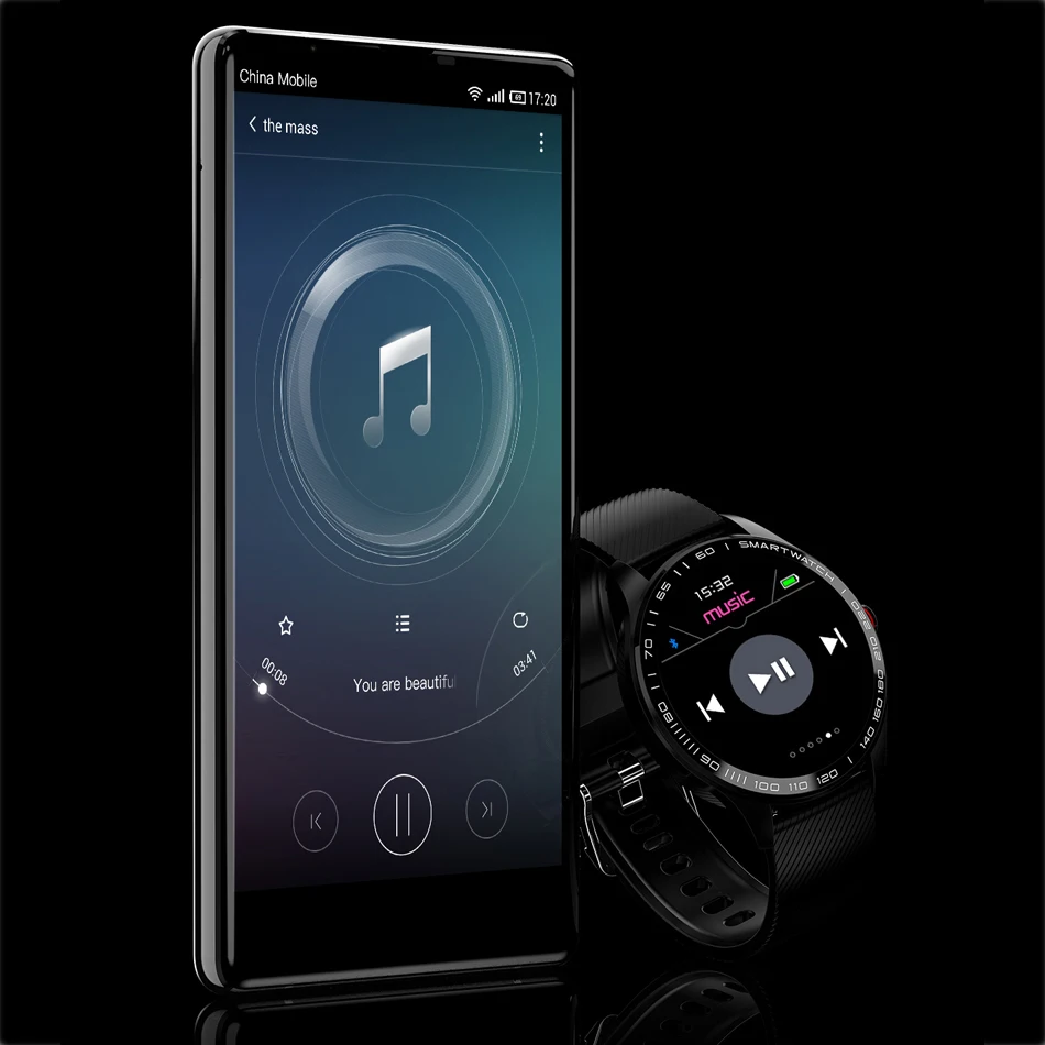 Microwear L9 ЭКГ PPG монитор сердечного ритма O2 Полный Круглый сенсорный экран нержавеющая сталь IP68 Facebook дисплей бизнес Смарт часы