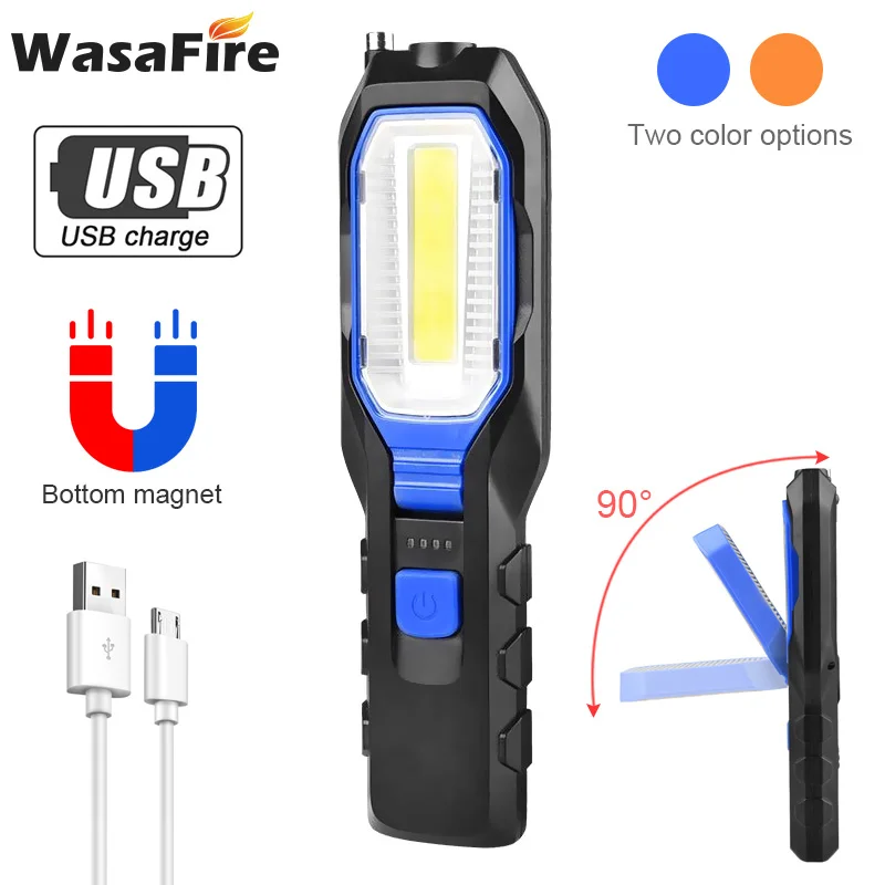 

Portable LED Work Light Powerful Lantern Hook Magnet Camping Lamp COB USB Rechargeable 18650 Flashlight Torch Waterproof