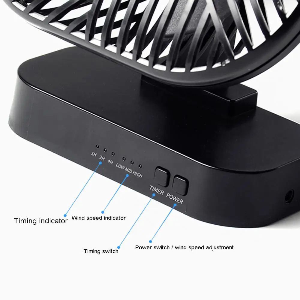 

Universal Magnetic Mini Fan USB or 4x AA Battery Powered Desk Fan with 3 Speed Timing Function Personal Fans for Office Home Car