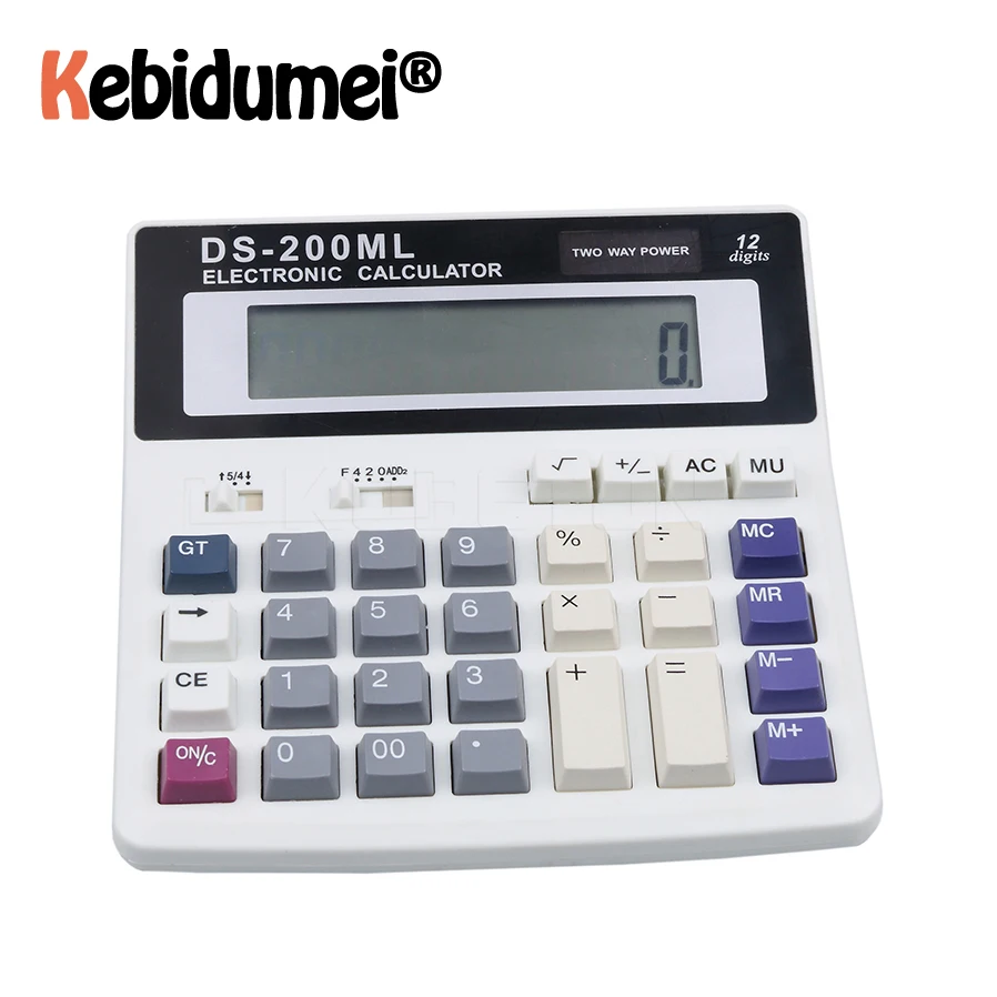 

Электронный офисный калькулятор, DS-200ML, 12 цифр, с большими компьютерными клавишами, многофункциональный, с аккумулятором