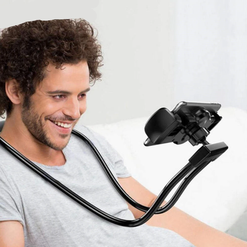 CASEIER 360 Rotation Neck Phone Holder Stand For iPhone 12 11 Car Desk Holders Samsung S20 S10 A51 | Мобильные телефоны и