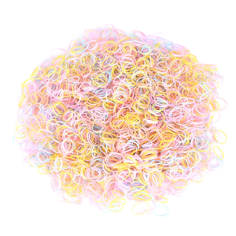 

2500pcs/set Fashion New Girls Elastics Hair Bands Hair Accessories For Hair Disposable Kids Ponytail Holder Rubber Band