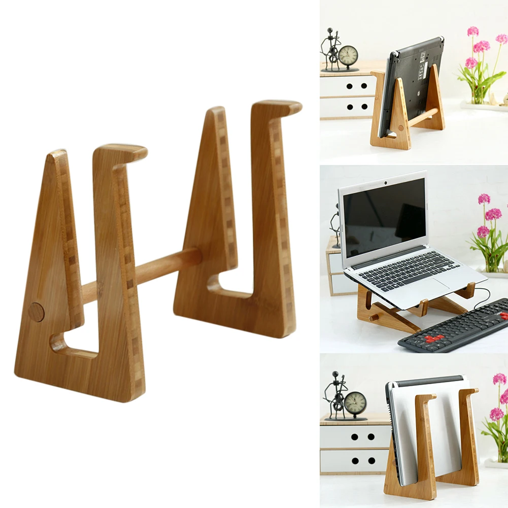 

Home Accessories Carbonized Bamboo Laptop Rack Detachable Portable Stand Notebook Desk Holder Office Heat Dissipation Adjustable