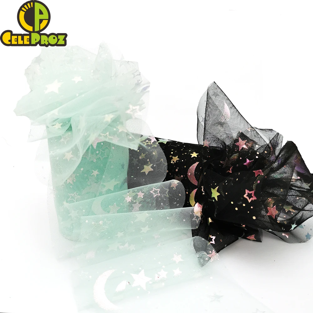 8 см 10 12 блестящая Звезда Луна тюль рулон сетка лента юбка пачка сделай сам помпон