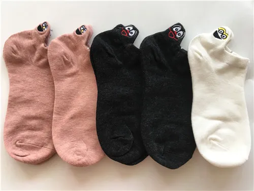 5 пар/упак. Kawaii вышитые экспрессии женские носки счастливые Модные ботильоны забавные Женские носочки хлопок Лето конфеты цвет - Цвет: 27