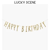 glitter happy birthday letter banner garland bunting flag room party background happy cake event decoration gold s00620