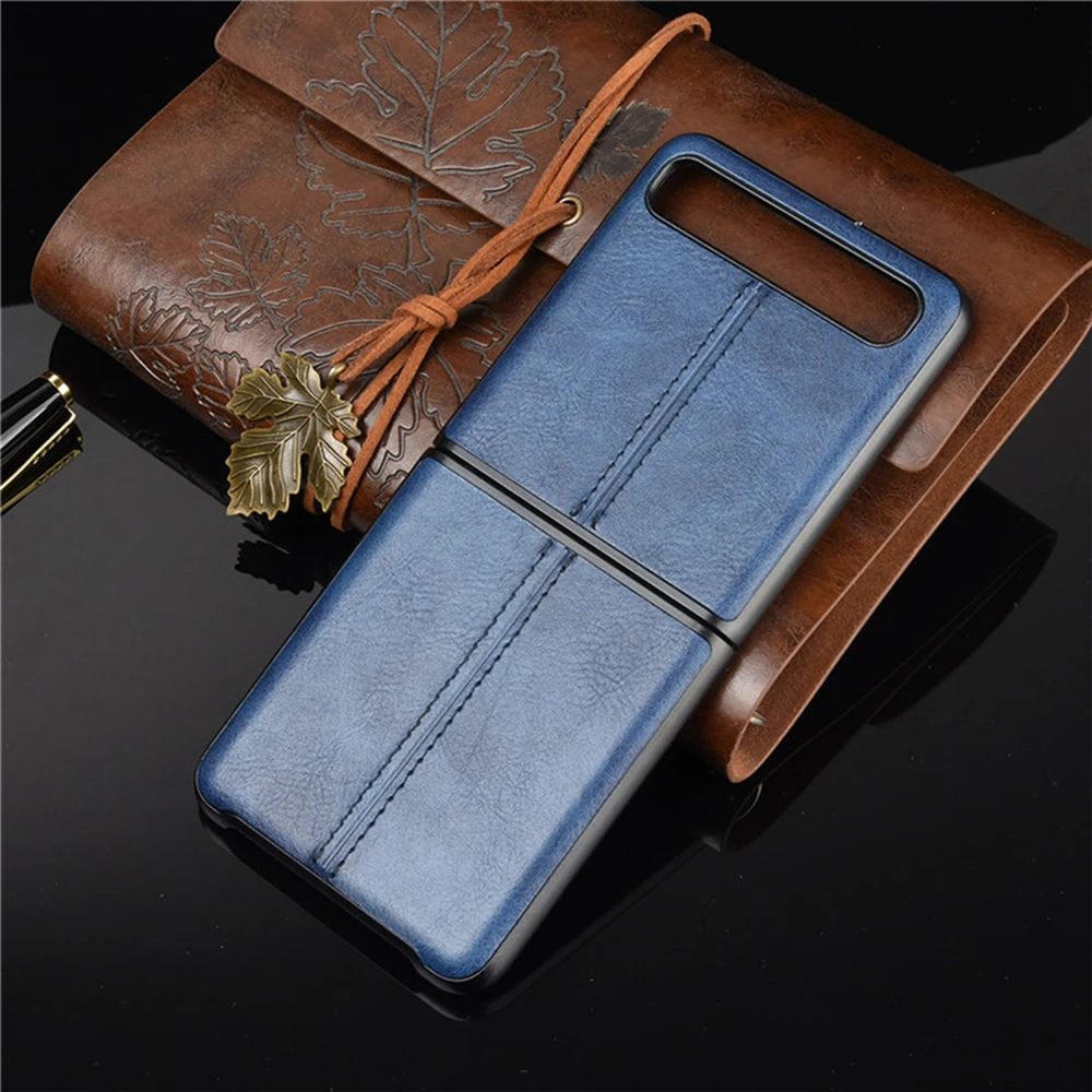 

Protective Cover Leather Phone Case for Samsung Galaxy Z Flip Phone Accessories Split Phone Shell