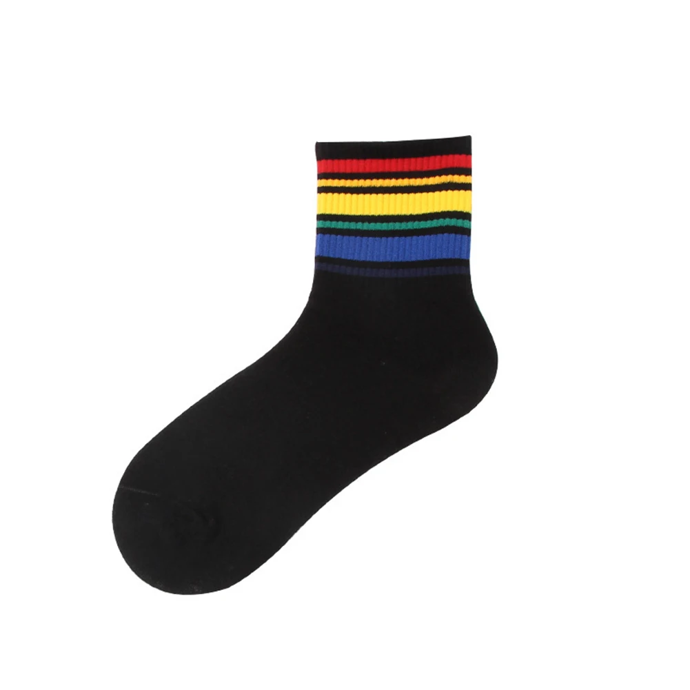 

Soft Girls Non Slip Striped Autumn Winter Mid-calf Length Fashion Casual Women Socks Elastic Spring Simple Daily Gift