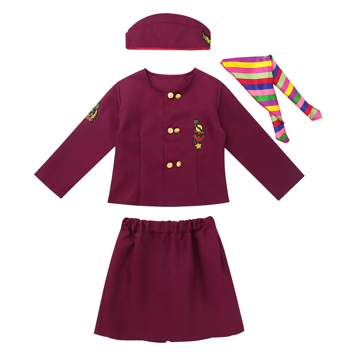 Детский костюм стюардесса для девочек косплея карнавальвечерние комплект