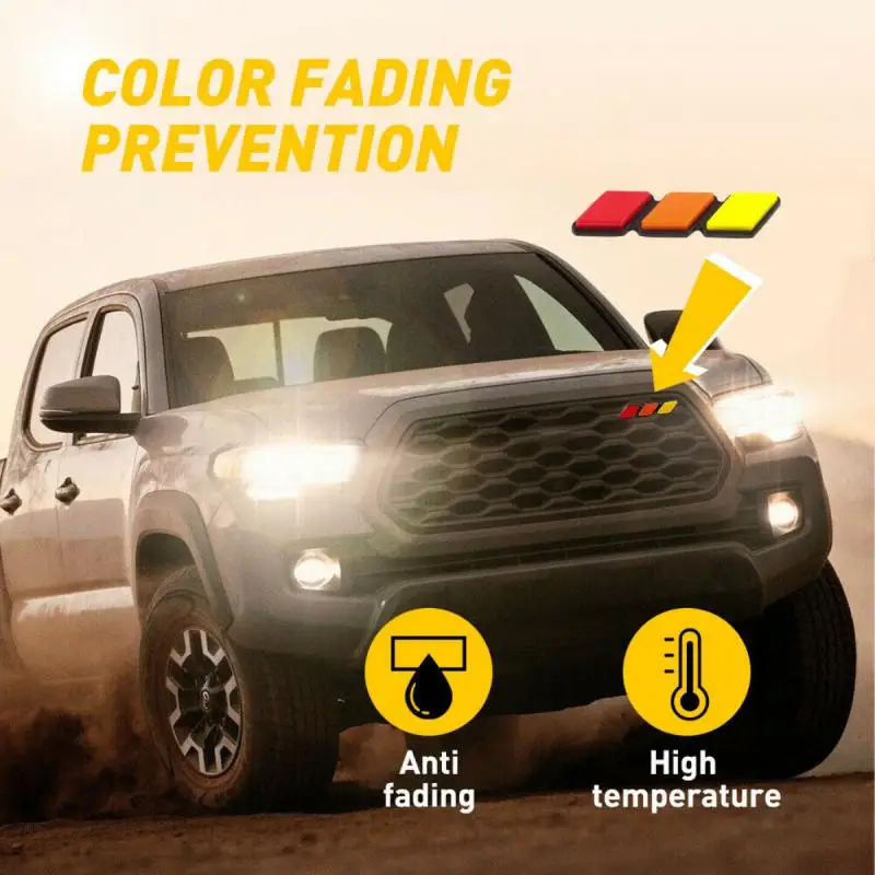 Трехцветная наклейка на решетку автомобиля с эмблемой для стайлинга автомобилей