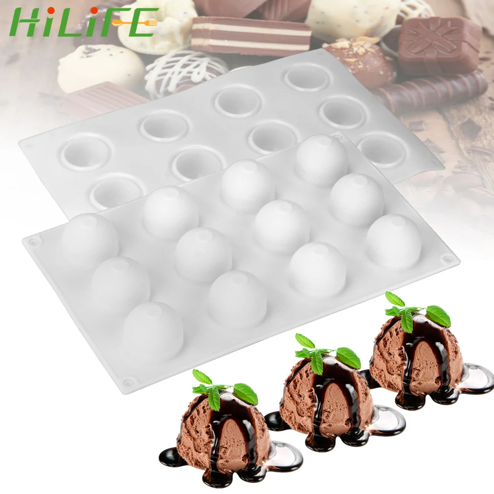 

HILIFE кухонный инструмент для выпечки, десертное украшение, круглый шар, силиконовая форма для мусса, форма для шоколадного торта, сладостей