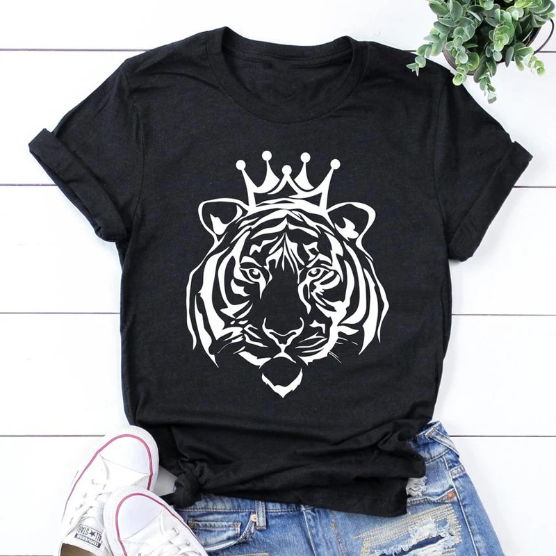 Футболка Tiger King женская с графическим принтом милая хипстерская рубашка из 100%