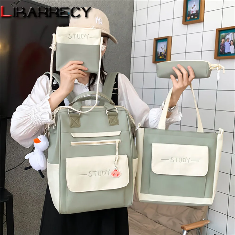 

Panelled Designer Fashion Women's Backpack New Letter Design Women Student School Bags 2021 Ladies Shoulder Bag Bolsos De Mujer