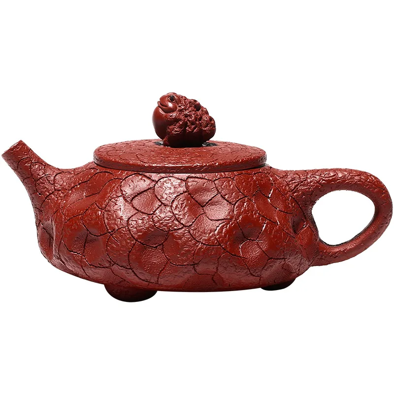 

Pure handmade Yixing purple clay teapot raw material Dahongpao Golden Toad Ladybug tea set