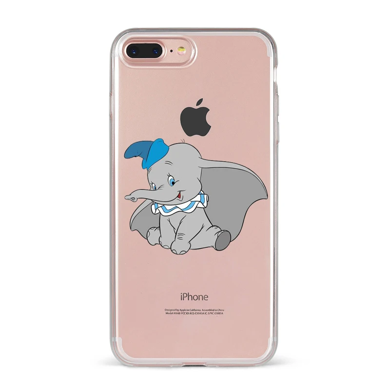 TPU Силиконовый чехол с изображением животных Дамбо Винни для iPhone X XS MAX XR 8 7 6 6S Plus 5 5S SE XS MAX, чехол для телефона - Цвет: TPU