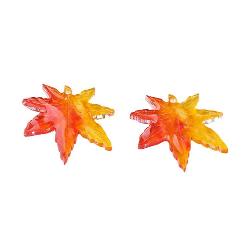 10pcs/lot Gradient Maple Leaf Ginkgo Leaf Acetate Charms Pendant For DIY Handmade Jewelry Earring Earrings Hairpin Material