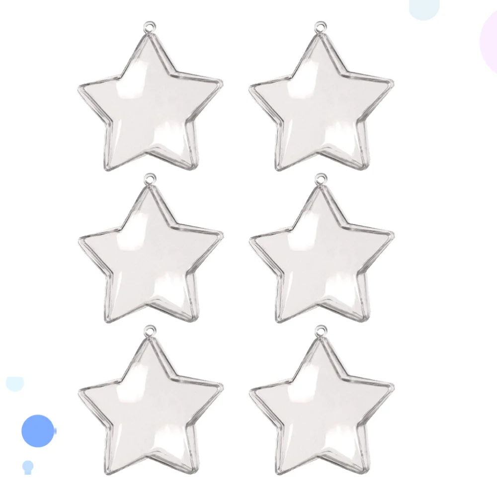 

6PCS Candy Boxes Transparent Star Shape Candy Storage Box Container for Wedding Party