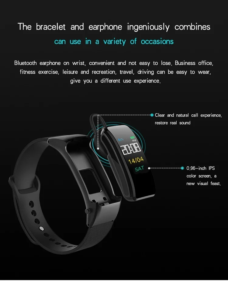 PK huawei Talk Band цветной экран Bluetooth Talk Band пульсометр кровяное давление браслет гарнитура для Android и IOS