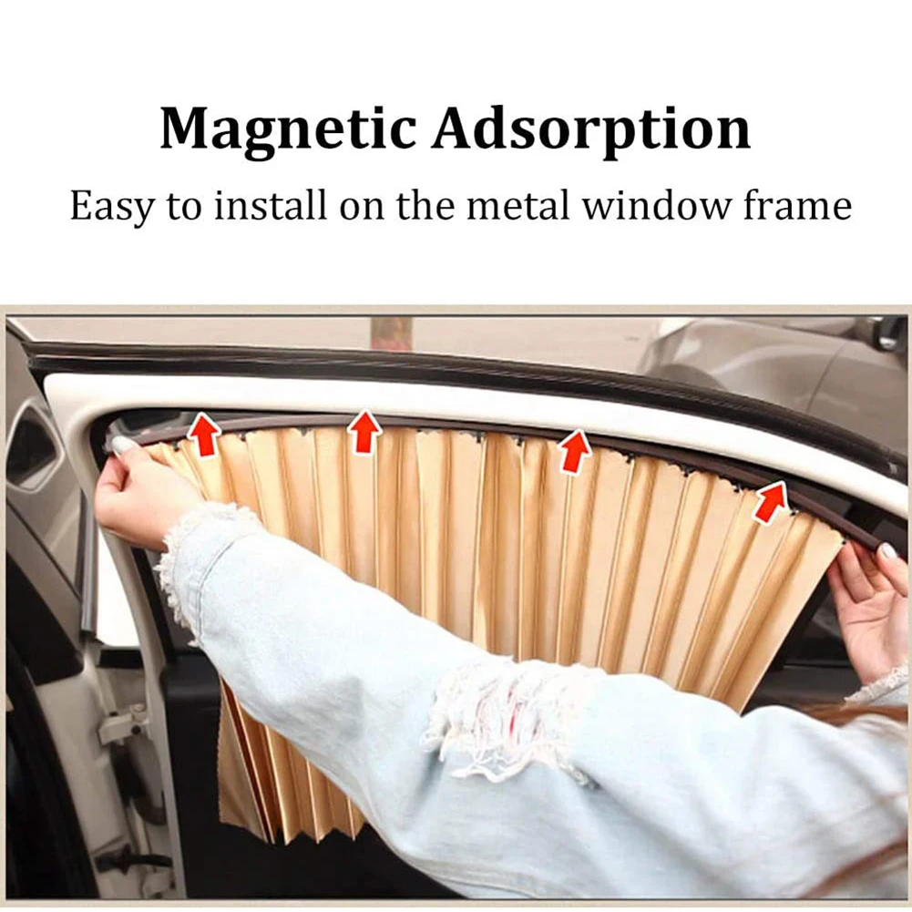 

Car Curtain Sun Shade Window Sun Insulation Automatic Magnetic Extension Track Universal Car Sunshade