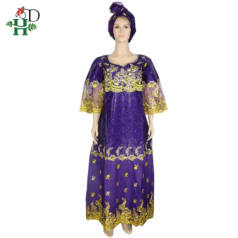 H &amp D платье с африканскими кружевами камнями Дашики платья для женщин Базен riche