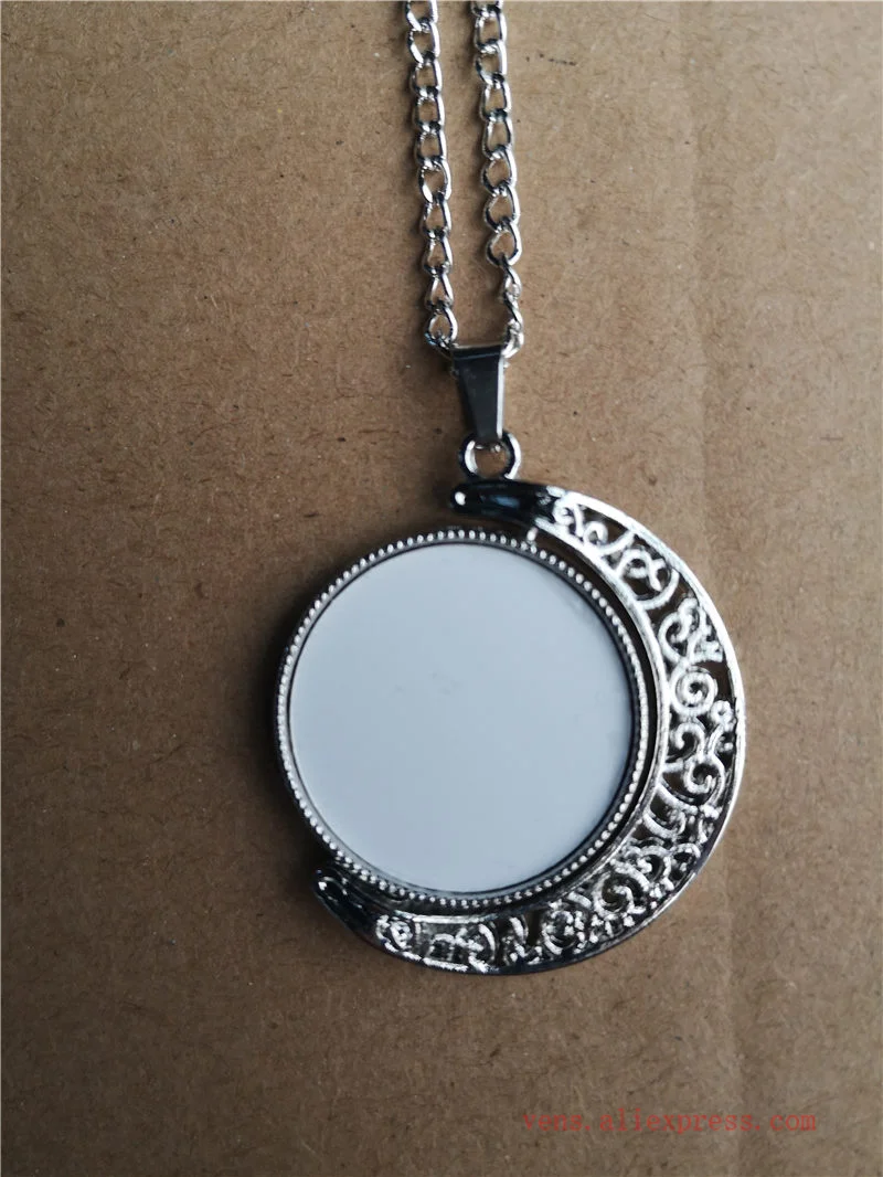 sublimation blank necklaces pendants fashion necklace pendant jewelry can Rotatable 20pcs/lot |